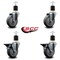 Service Caster 4'' Thermoplastic Rubber Wheel Swivel 1-7/8'' Expanding Stem Caster Set 2 Brakes, 4PK SCC-EX20S414-TPRB-2-PLB-2-178 - alternate 2